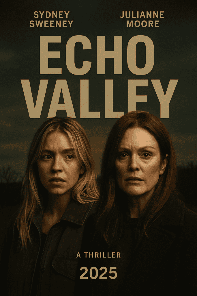 Echo Valley movie poster 2025 featuring Sydney Sweeney and Julianne Moore – one of the most anticipated Sydney Sweeney upcoming movies